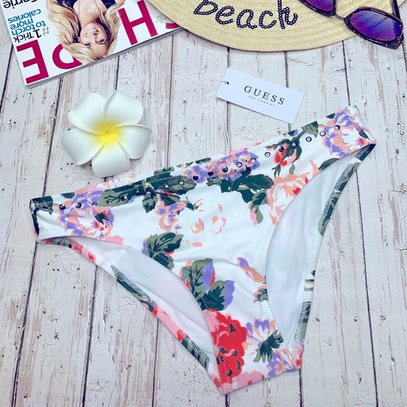 Women’s Guess Floral Bikini Bottom Medium, New - Picture 4 of 14